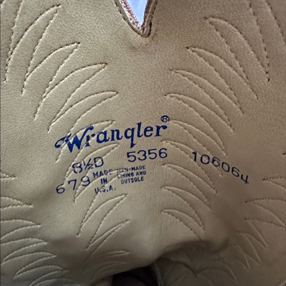 Vintage Wrangler Cowboy Boots Men’s Leather Blue Brown Size 8.5 - Picture 7 of 13